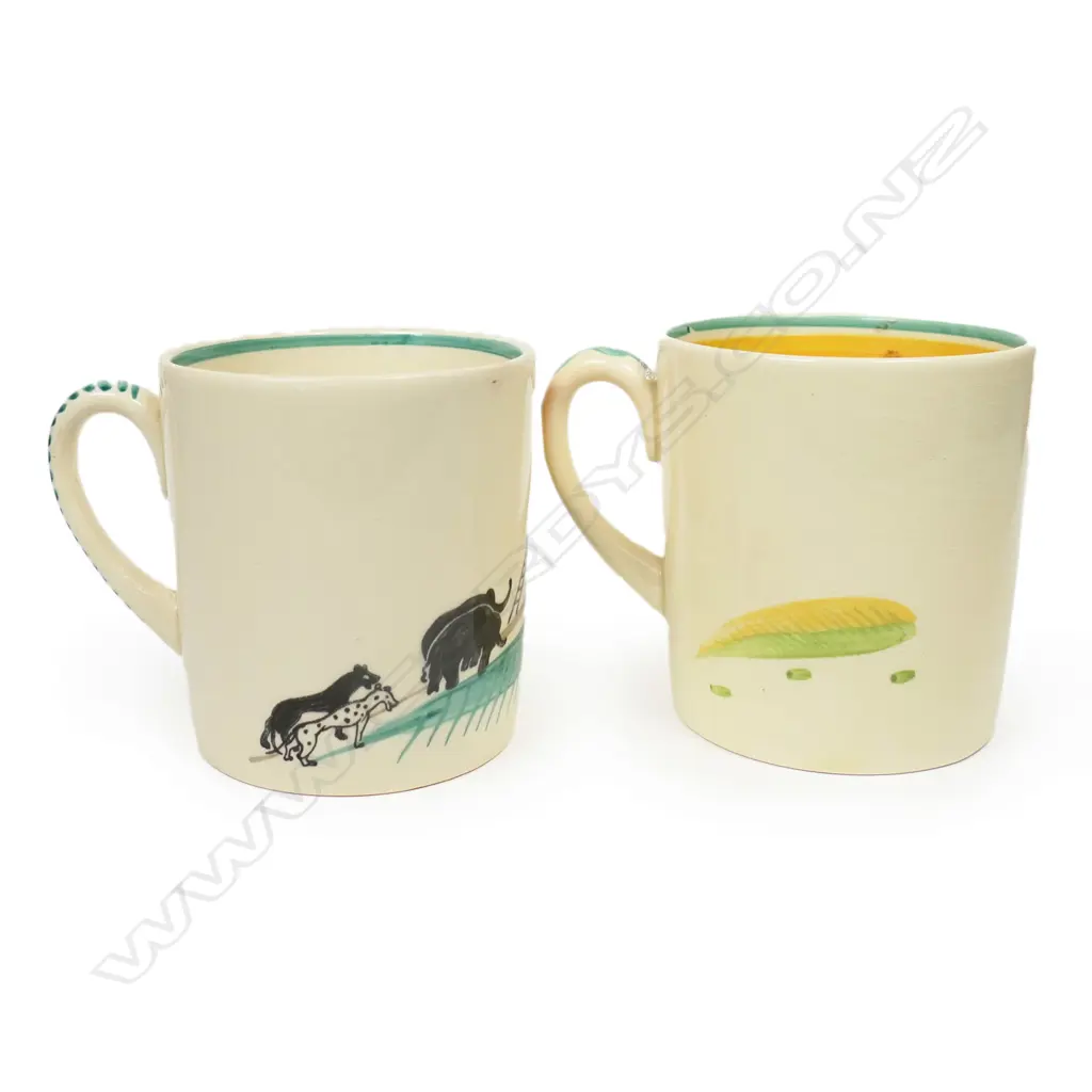 Two Art Deco Susie Cooper Nursery Ware mugs, Image 1++