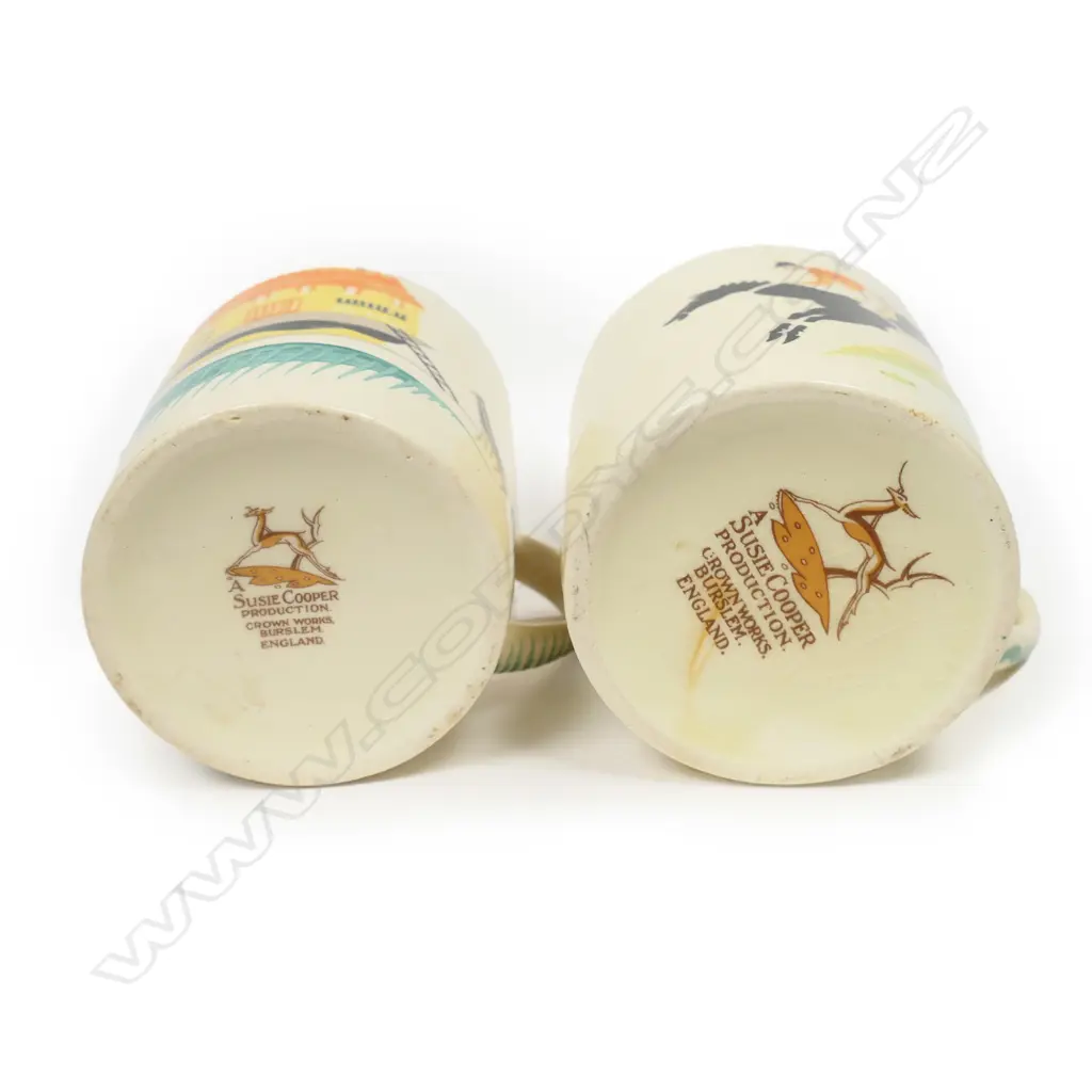 Two Art Deco Susie Cooper Nursery Ware mugs, Image 1++