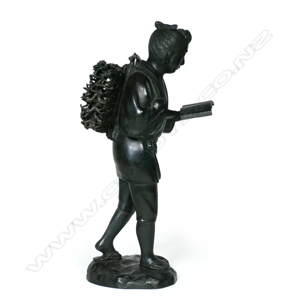 A Japanese bronze statue of Ninomiya Sontuku (1787-1856) Image 1++
