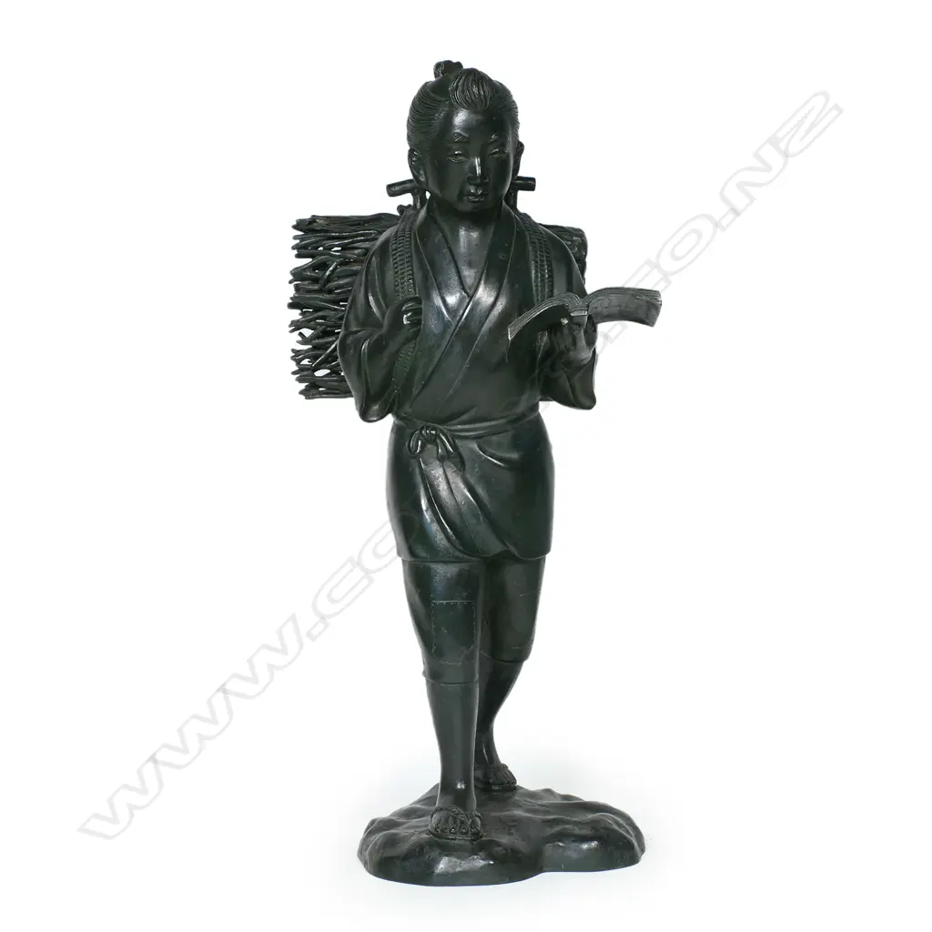 A Japanese bronze statue of Ninomiya Sontuku (1787-1856) Image 1++