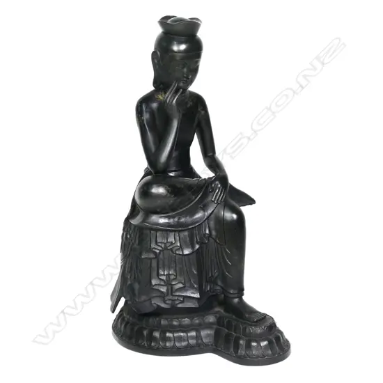 An impressive Japanese early to mid 20thC bronze Buddhist statue,