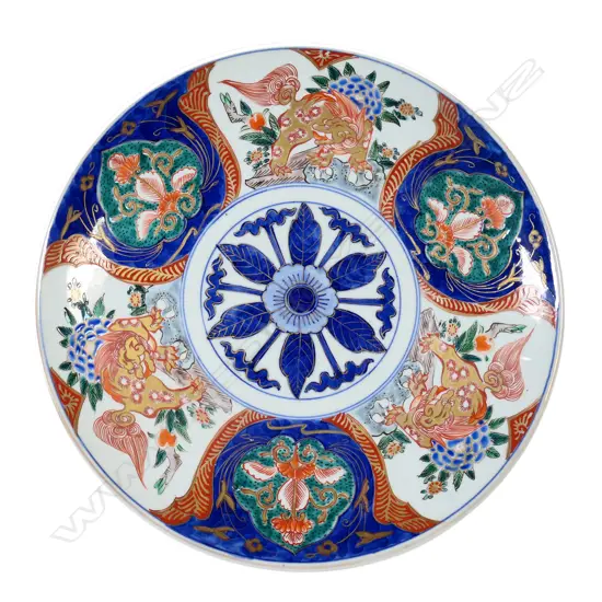 Japanese polychrome Imari charger,