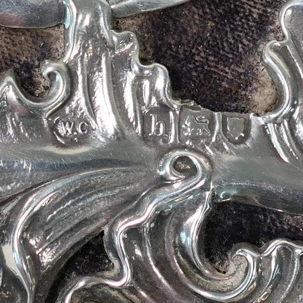 A large Edwardian silver dressing table mirror, with easel back Image 1++