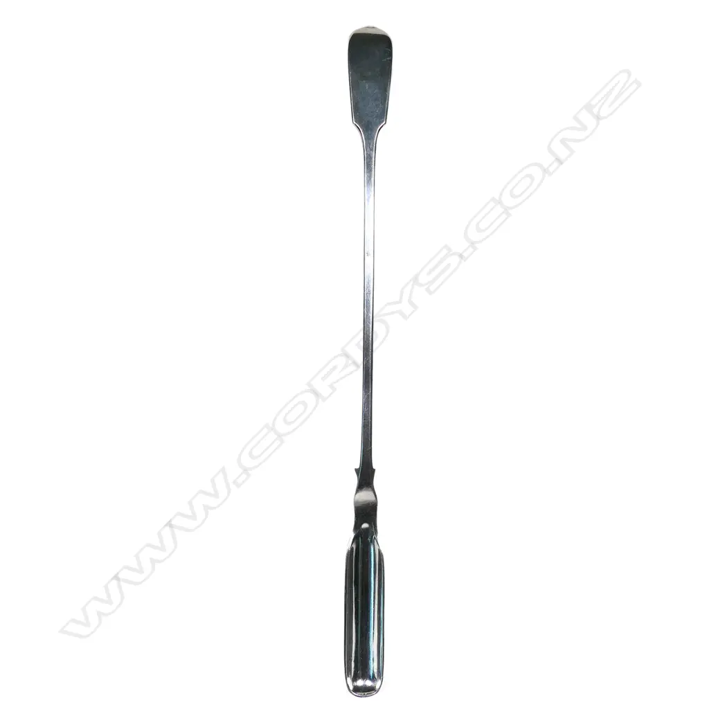 An unusual single ended silver plate marrow scoop, Image 1++