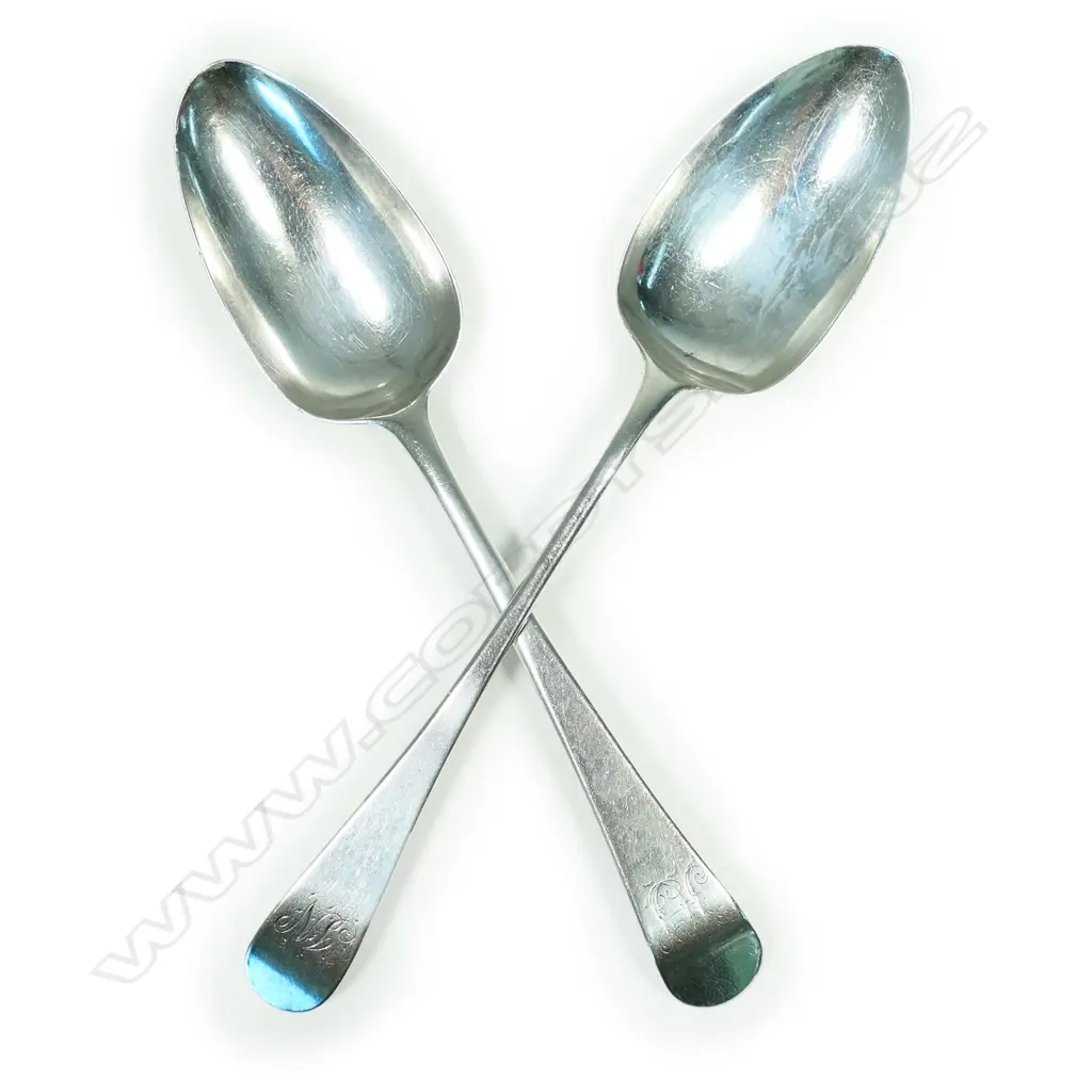 Two silver tablespoons, Old English pattern, Image 1++