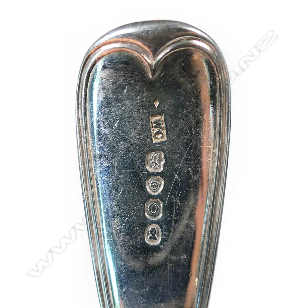 Seven 19thC silver fiddle and thread pattern tablespoons, Image 1++