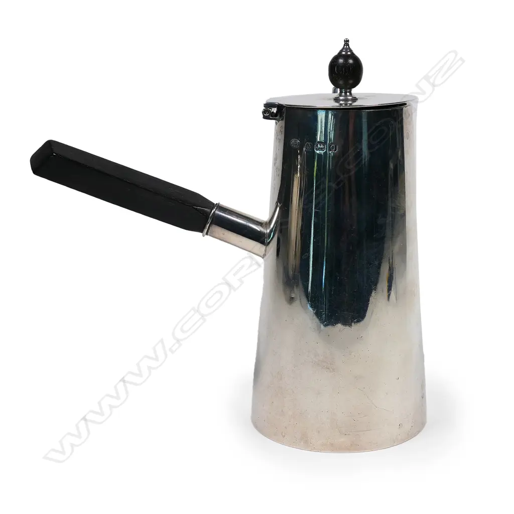 An early 20thC silver hot chocolate pot Image 1++