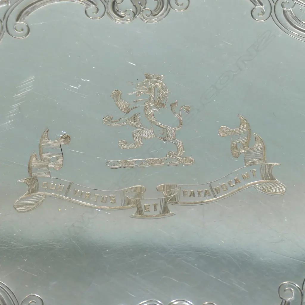 An impressive, Victorian, Irish silver-plated, two-handled butler's tray Image 1++