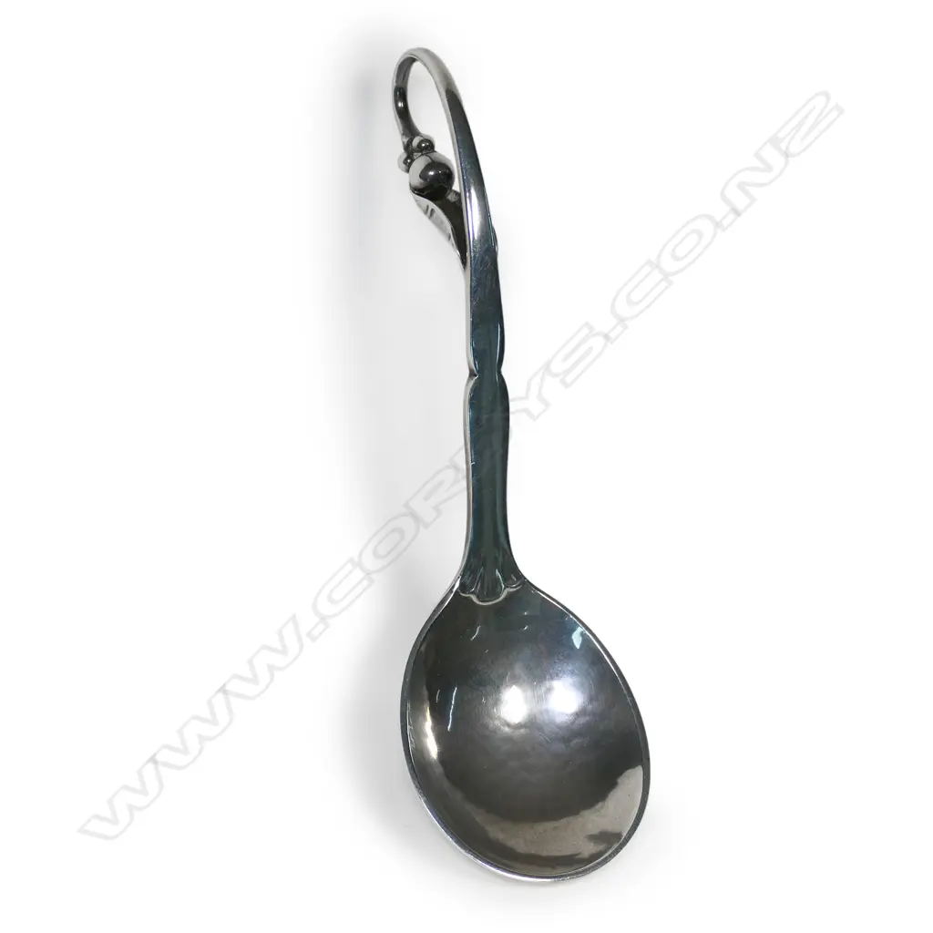 A Georg Jensen silver caddy or condiment spoon Image 1++