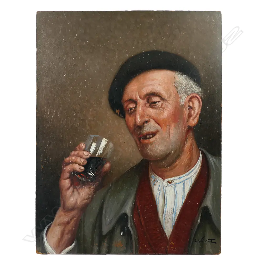Leon Noireaut (France 1890-1960) 'Wine Drinker' Image 1++