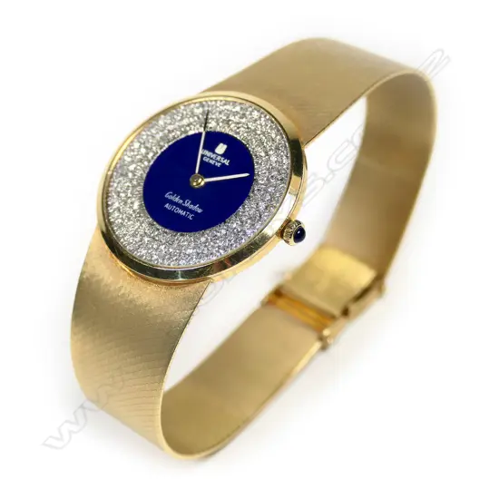 A unisex 18ct gold and diamond 'Golden Shadow' dress watch by Universal Genève, late 1960s