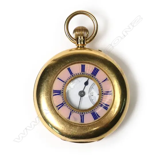 An Edwardian 18ct gold half hunter pocket watch