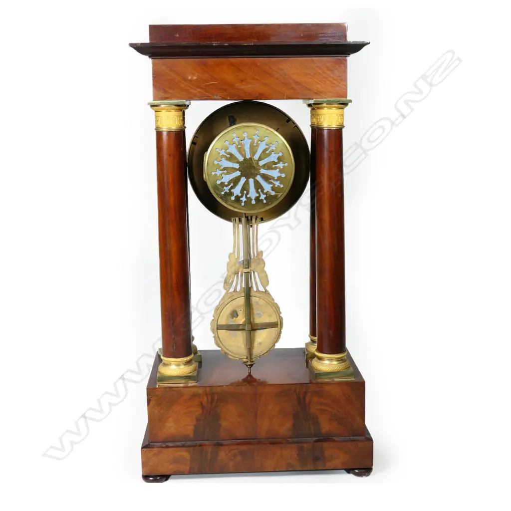 An elegant French portico clock, Charles X period, Image 1++