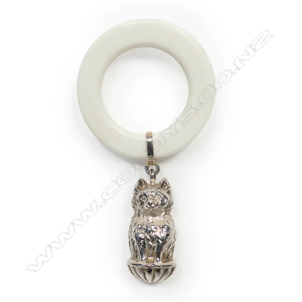 A 20thC silver baby rattle, Image 1++