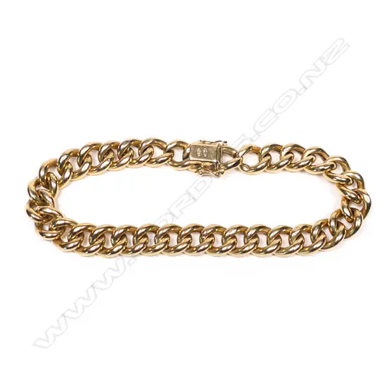 An 18ct. gold curb link bracelet,