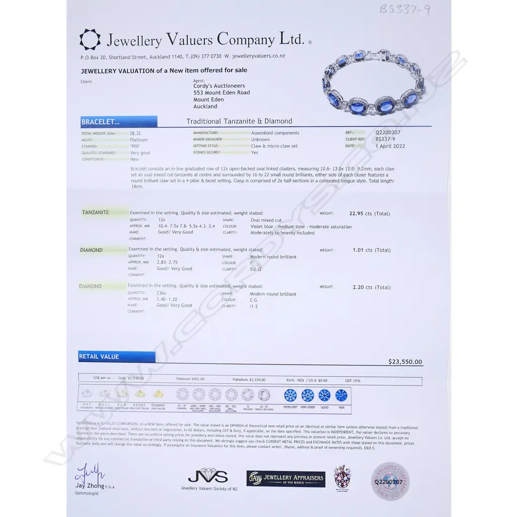 A platinum, tanzanite and diamond halo bracelet, Image 1++