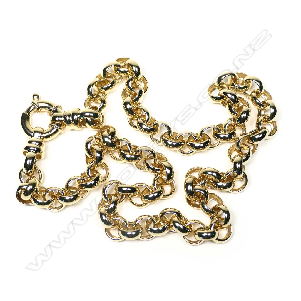 A 9ct gold belcher link necklace, Image 1++