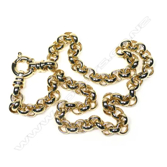 A 9ct gold belcher link necklace,