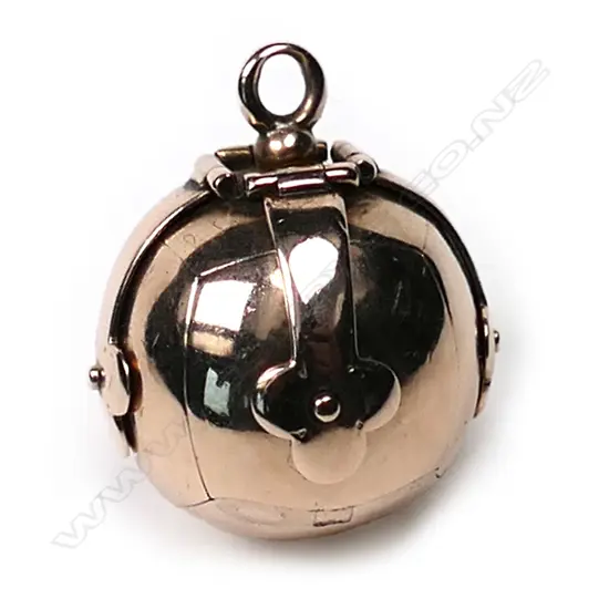 A 9ct yellow gold Masonic lodge ball fob,