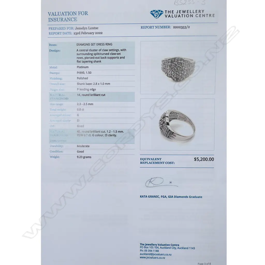 A platinum and diamond dress ring, Image 1++