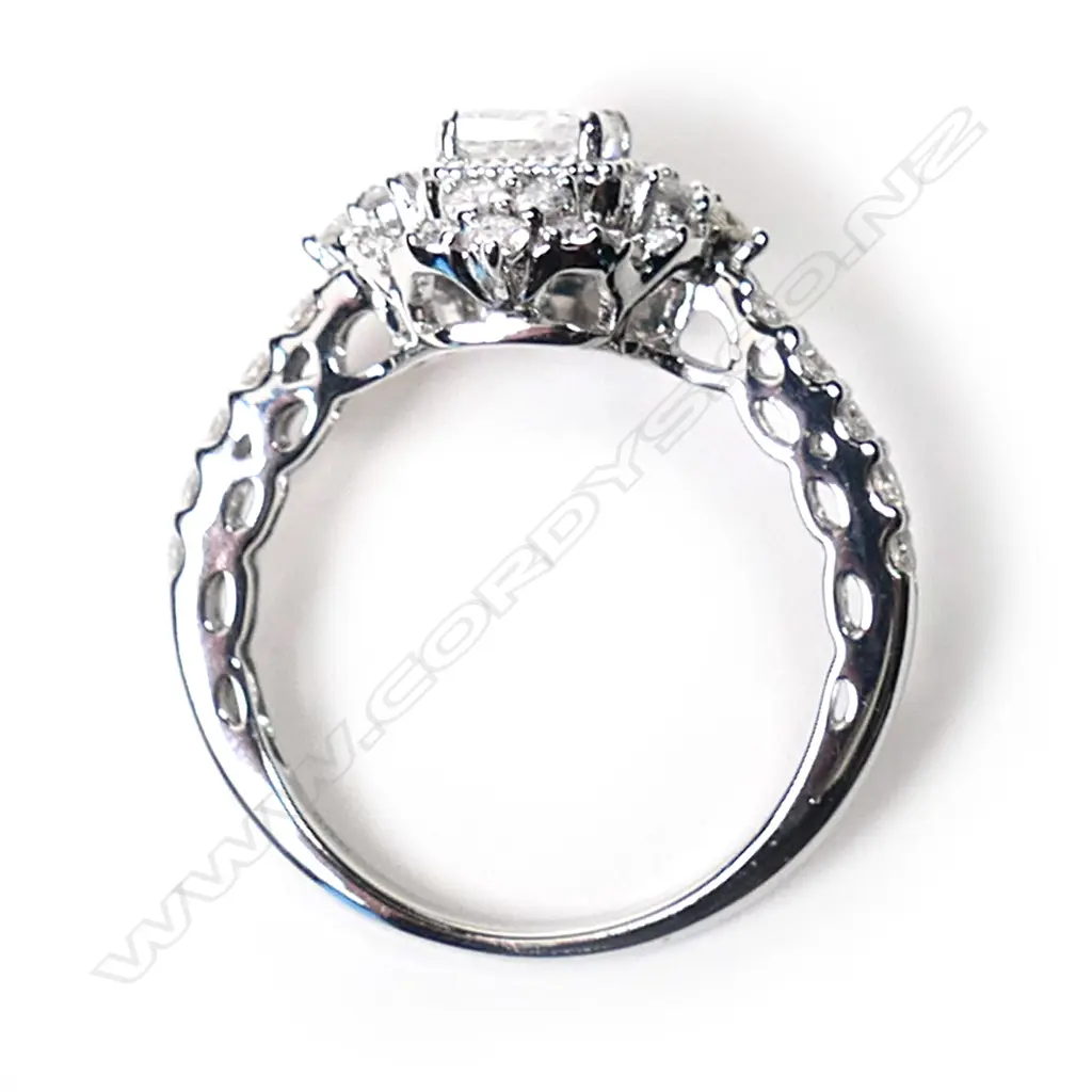 A 14ct white gold and diamond dress ring, Image 1++