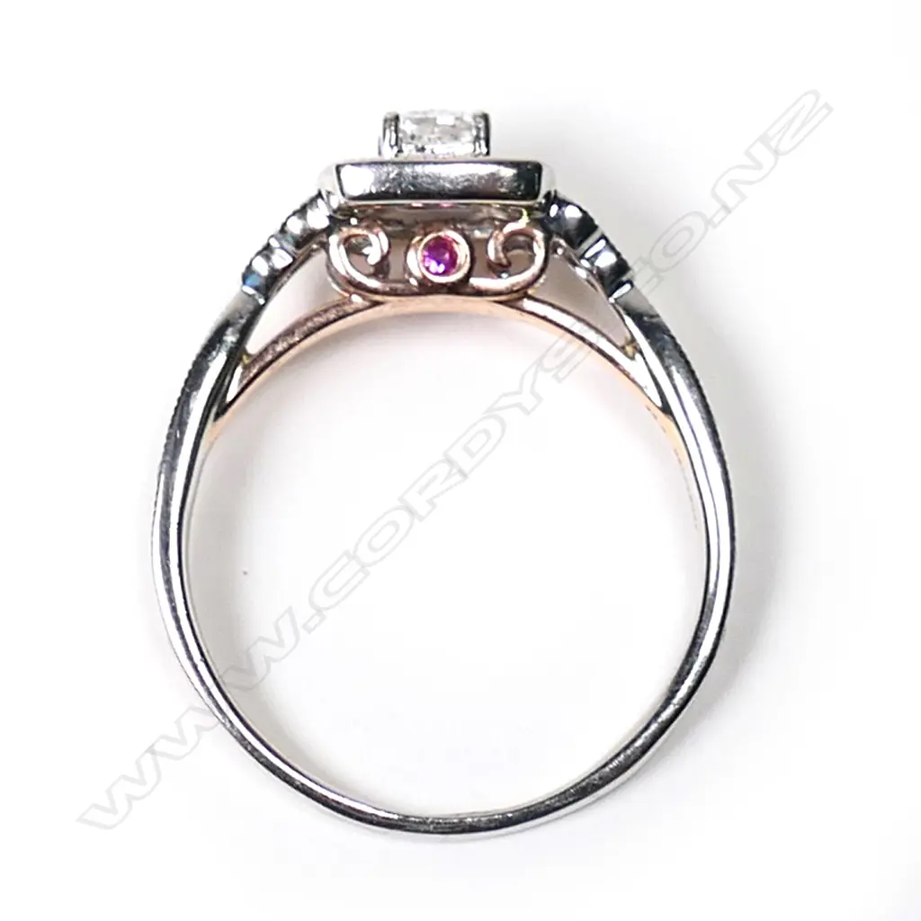 A 14ct white gold and diamond dress ring, Image 1++