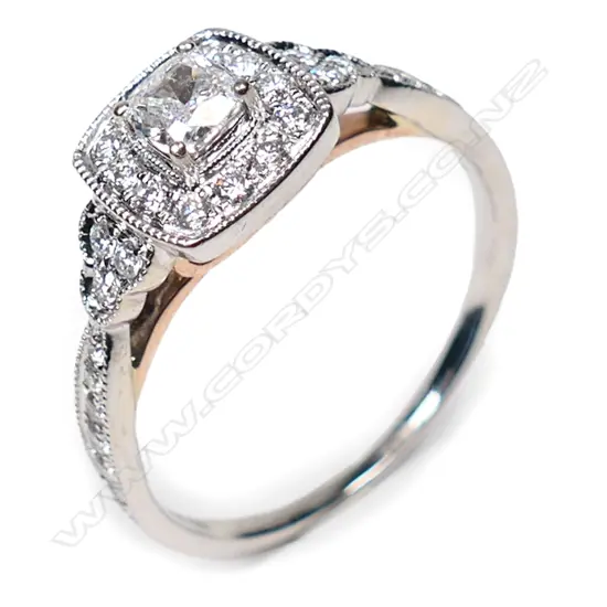 A 14ct white gold and diamond dress ring,
