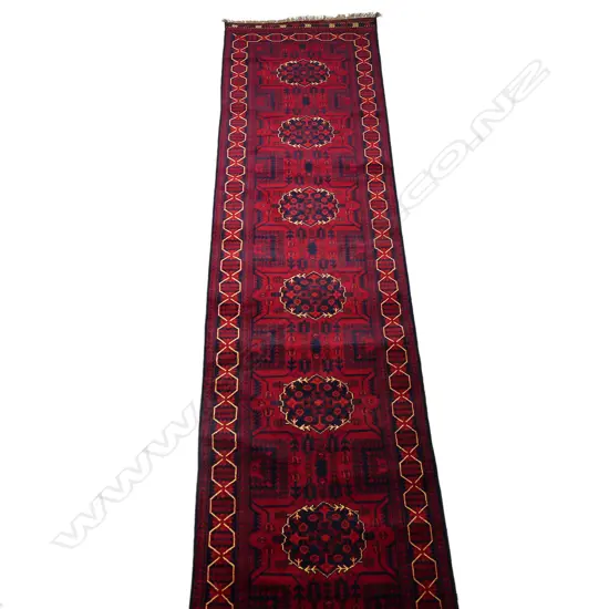 A long Afghan Khamyab hand knotted runner