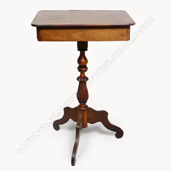 An early Victorian mahogany tripod worktable,
