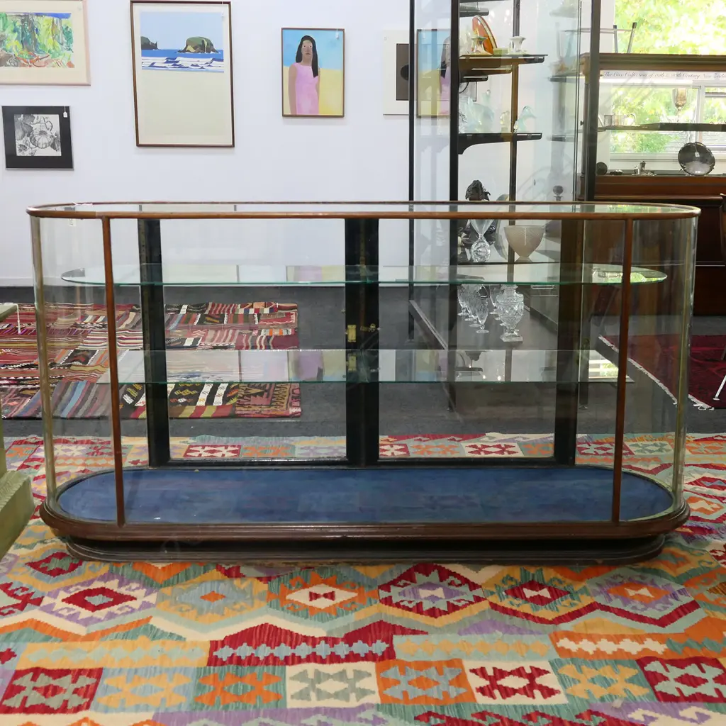 An early 20thC, good quality, mahogany framed shop counter display cabinet, Image 1++