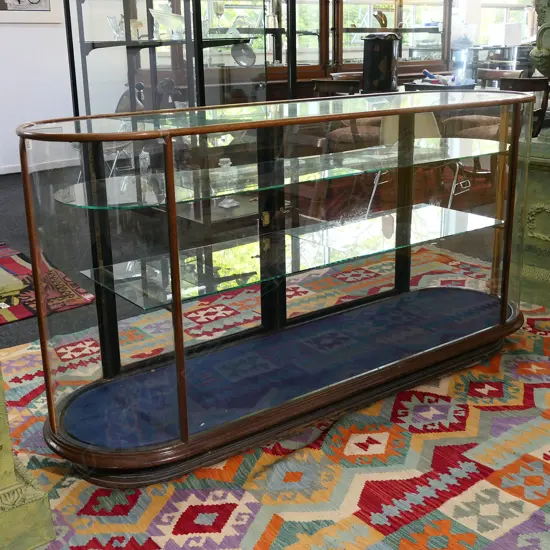 An early 20thC, good quality, mahogany framed shop counter display cabinet,