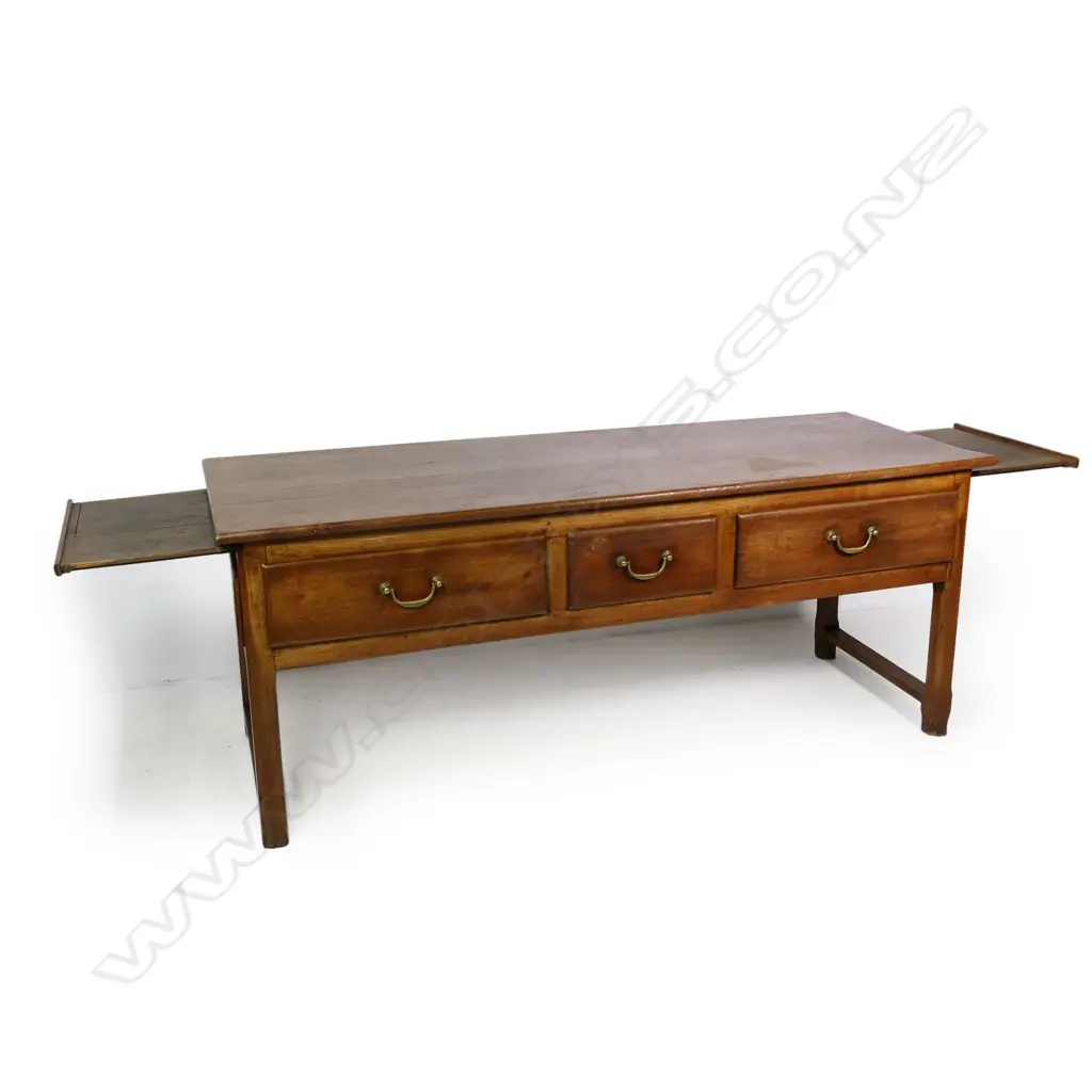 A 19thC fruitwood country kitchen worktable, Image 1++