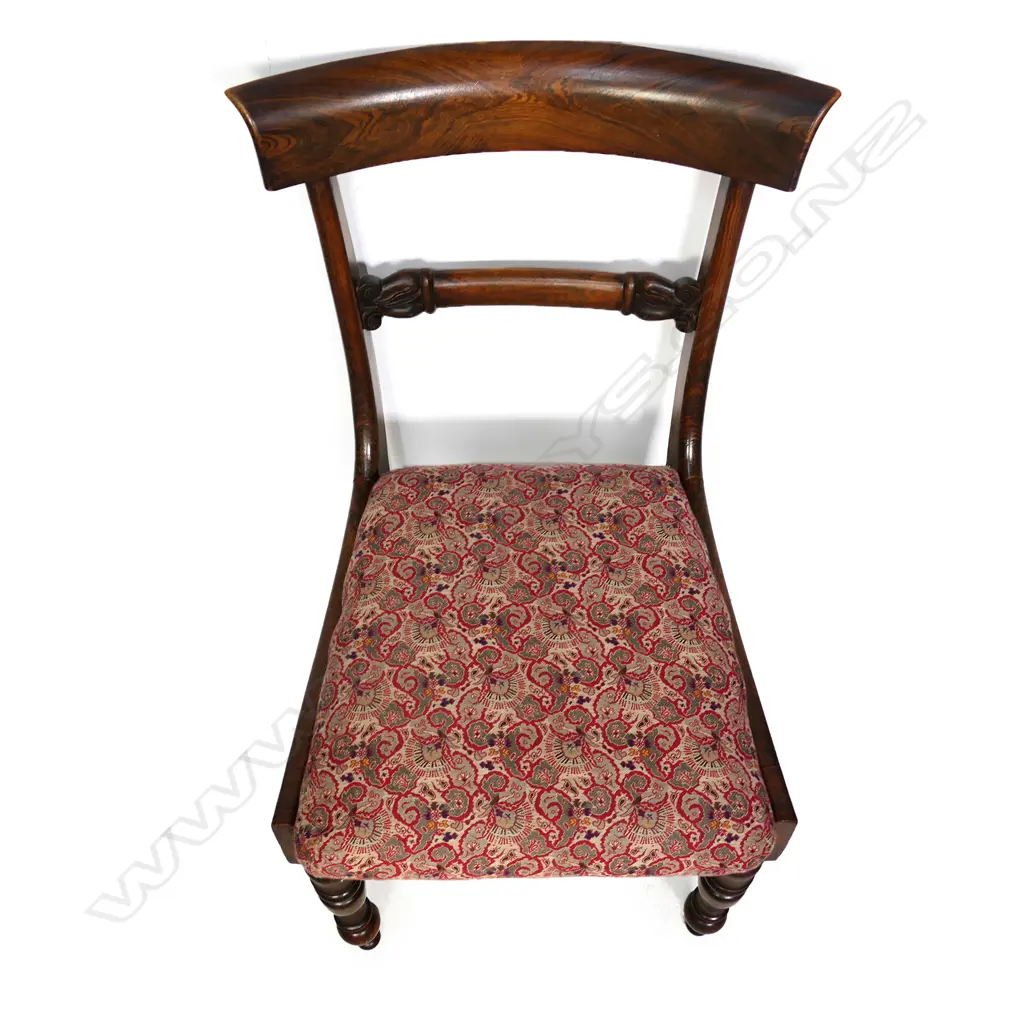 A set of four William IV mahogany bar back dining chairs, Image 1++