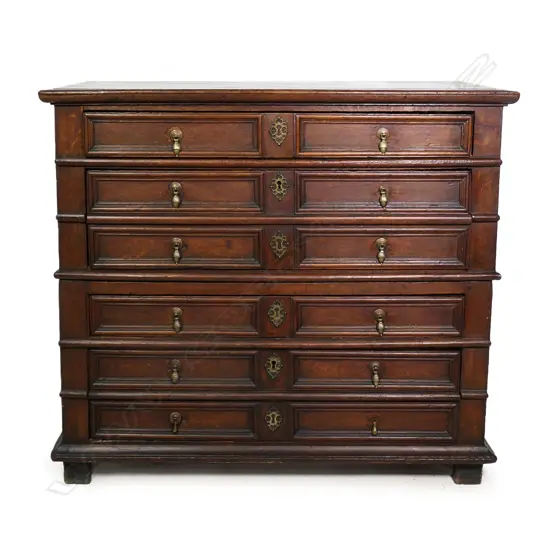 A 19thC oak split chest of drawers in William and Mary style