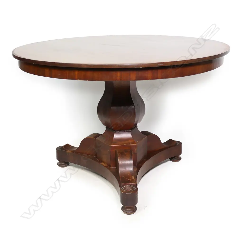 A 19thC Biedermeier mahogany centre table, Image 1++