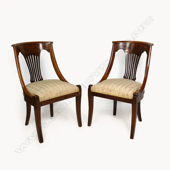 A pair of Biedermeier side chairs,