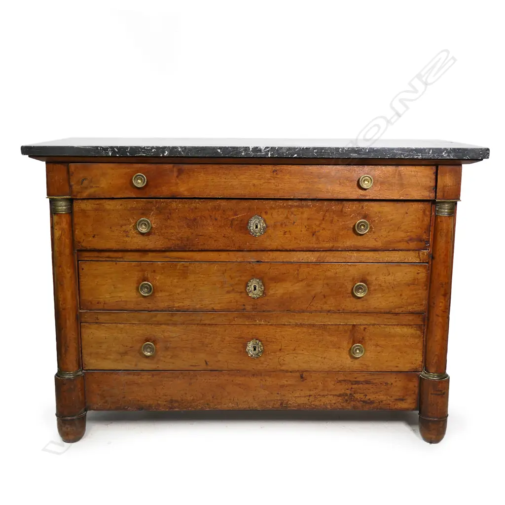 A 19thC French Empire mahogany commode, Image 1++