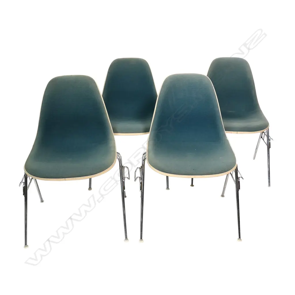 A set of four original Eames DSS stacking chairs for Herman Miller, Image 1++