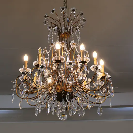 An impressive Italian twelve branch chandelier