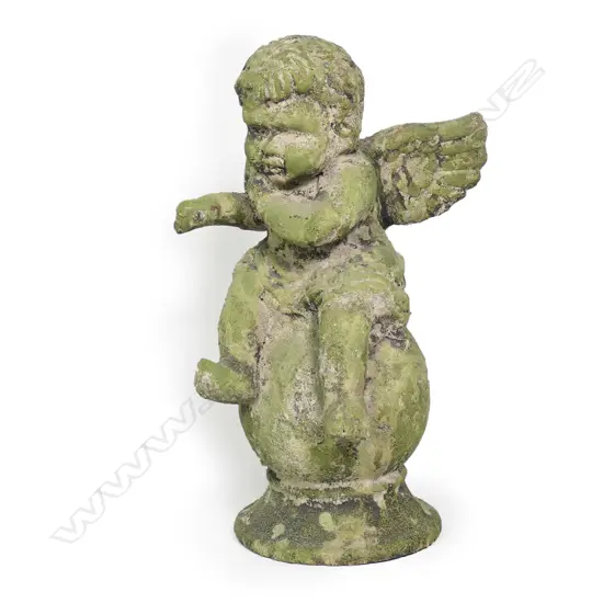 A vintage cast cement garden statue,