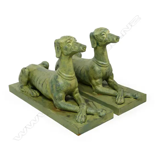 A pair of cast iron greyhounds,