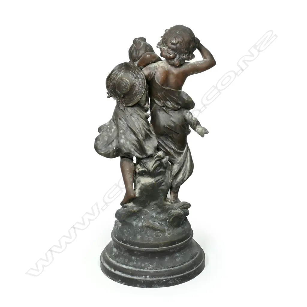 A 19thC large spelter figure group sculpture, Image 1++