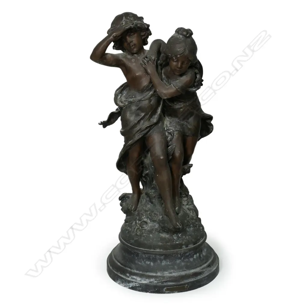 A 19thC large spelter figure group sculpture, Image 1++