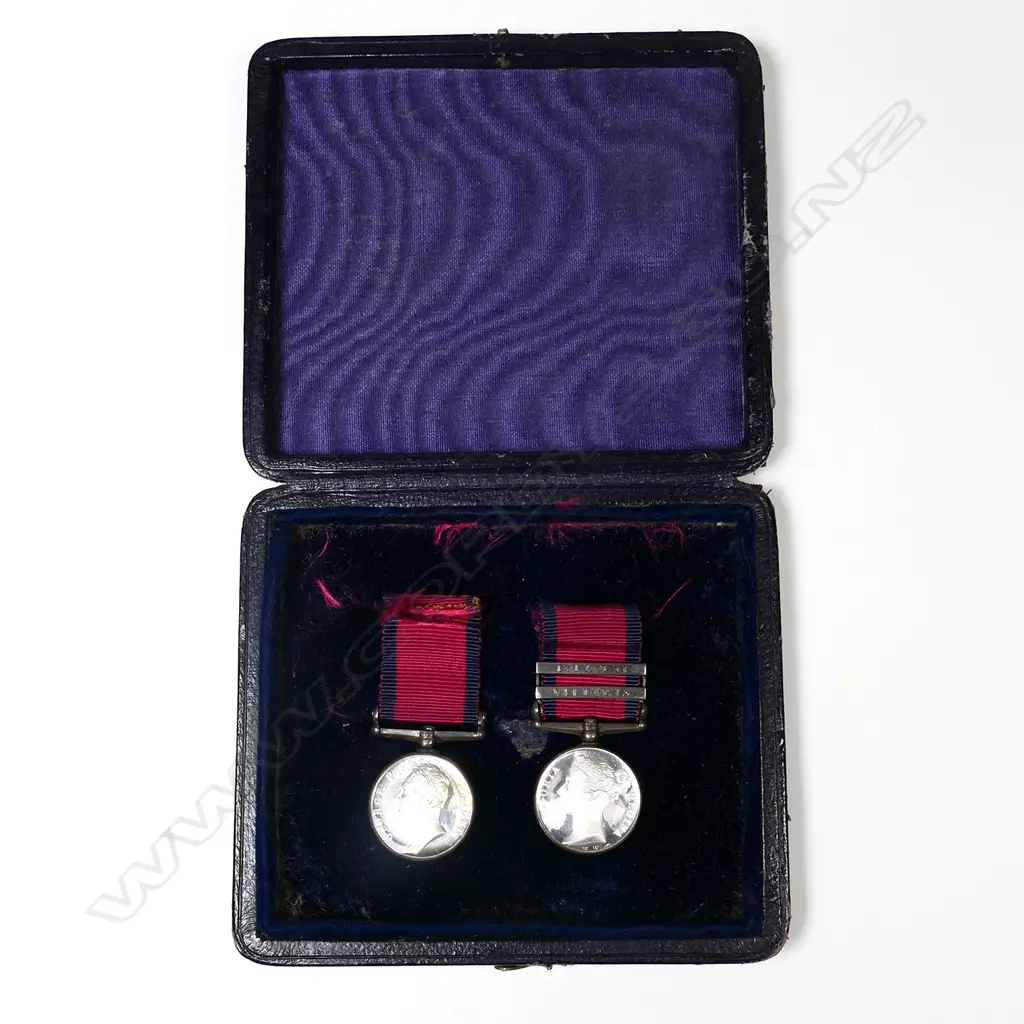 Rare and desirable Waterloo/Military General Service (Toulese) (Vittoria) Miniature Medal pair Image 1++