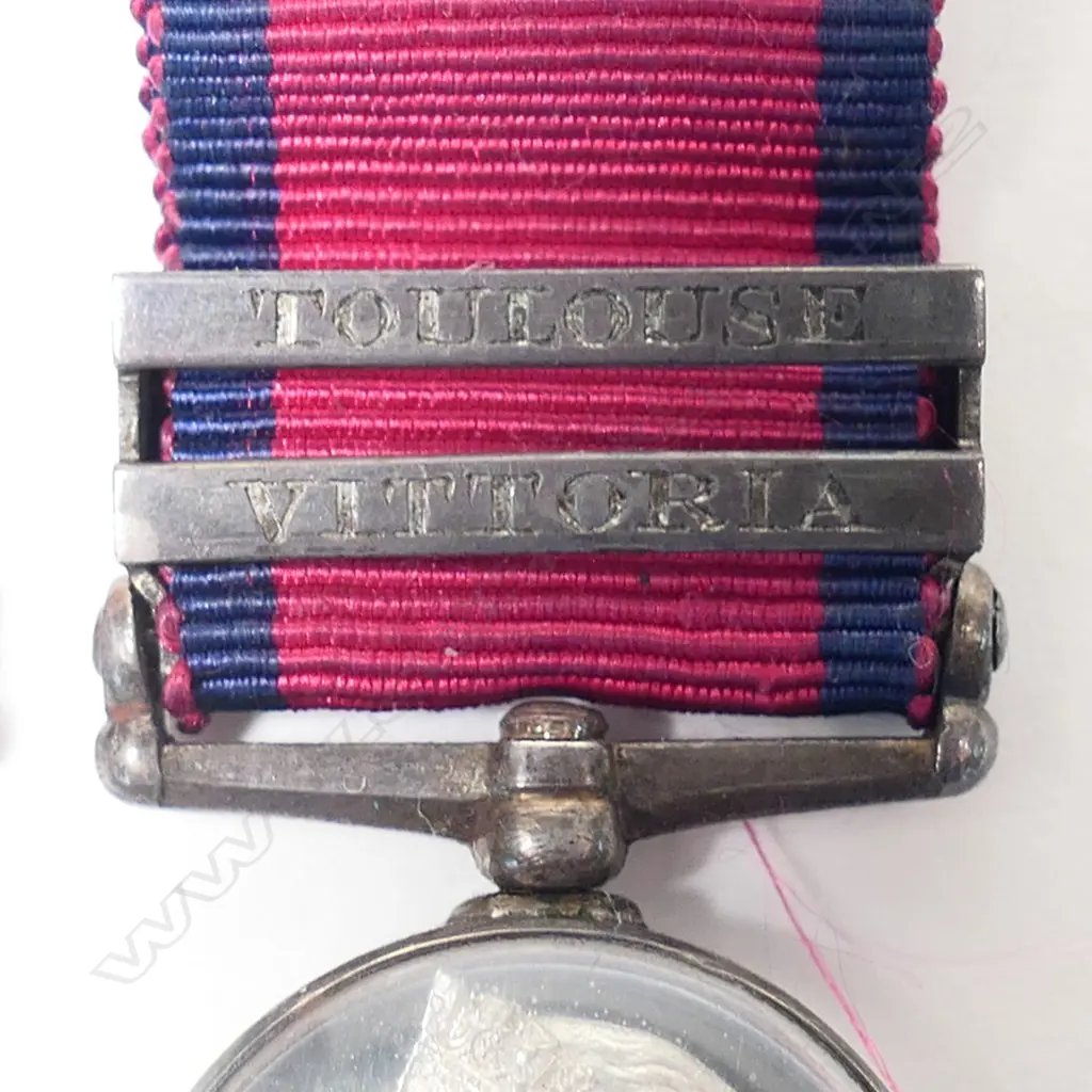 Rare and desirable Waterloo/Military General Service (Toulese) (Vittoria) Miniature Medal pair Image 1++
