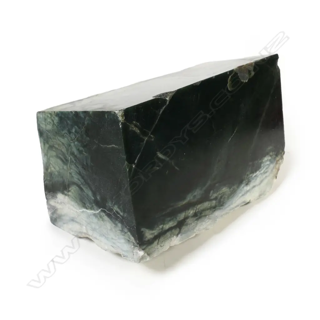 A large natural and cut block of nephrite pounamu, Image 1++