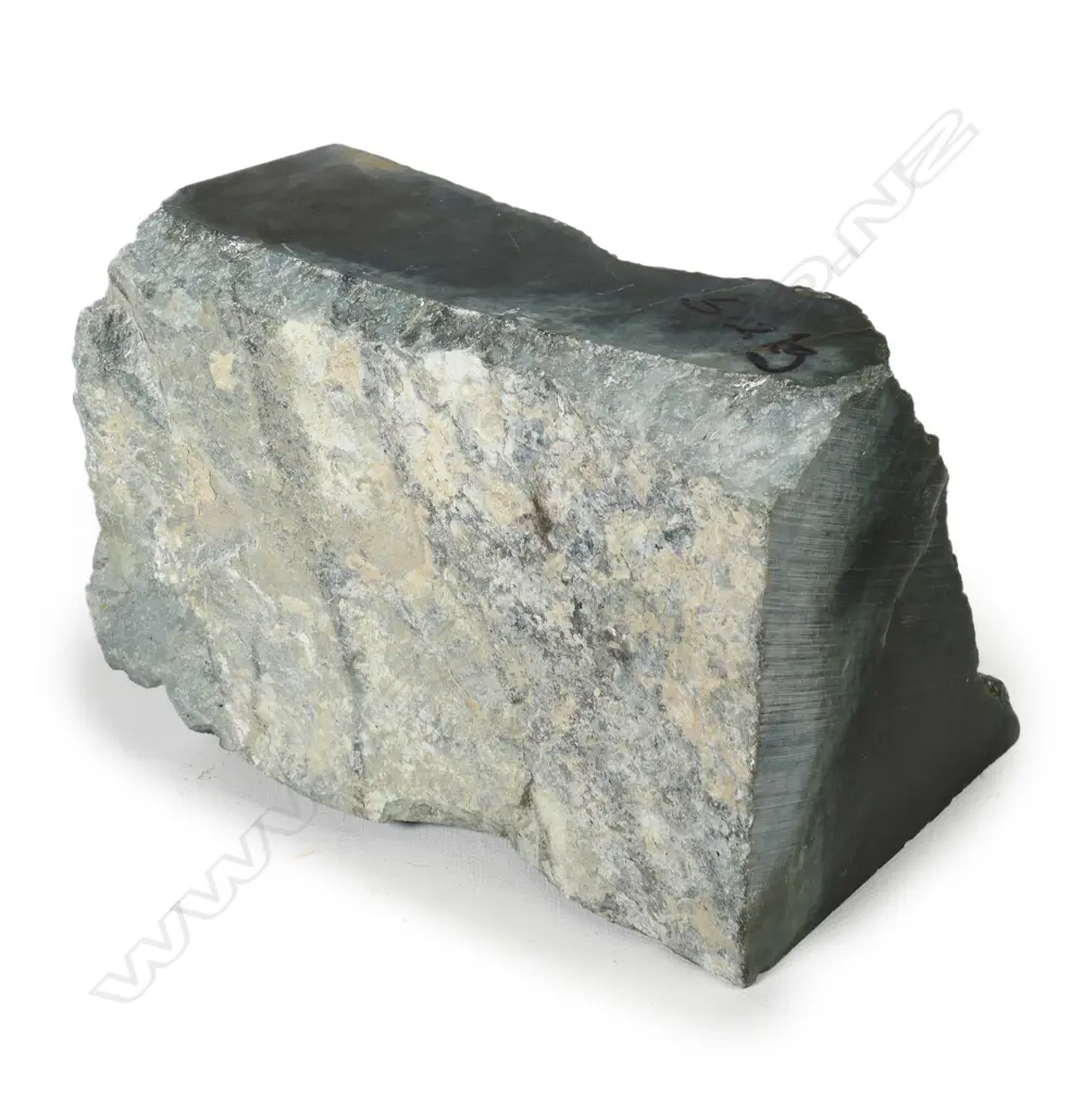A large natural and cut block of nephrite pounamu, Image 1++