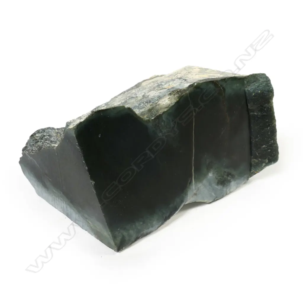 A large natural and cut block of nephrite pounamu, Image 1++