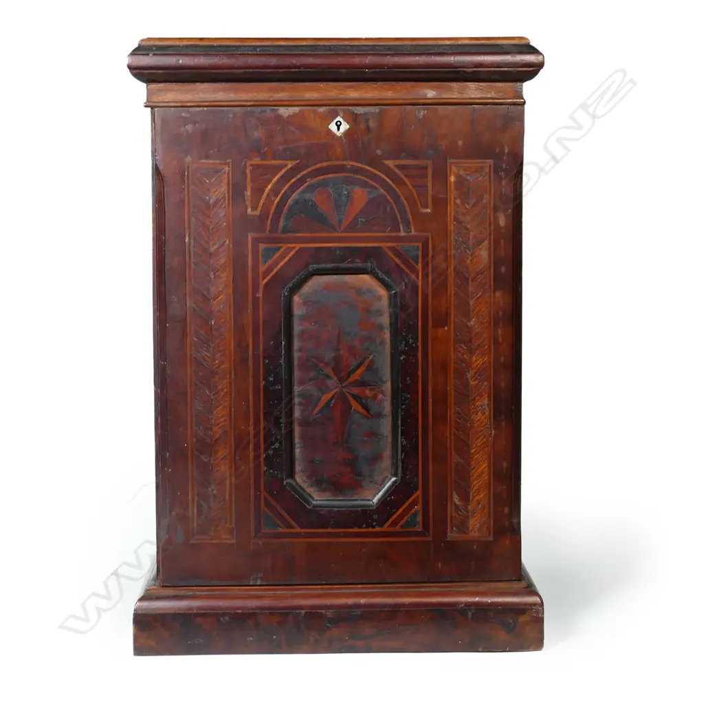 A New Zealand native timbers small cabinet by Alfred Bishop Morton, made 1899 Image 1++