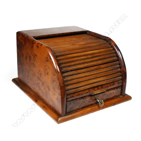 A New Zealand burr and figured kauri small novelty box,